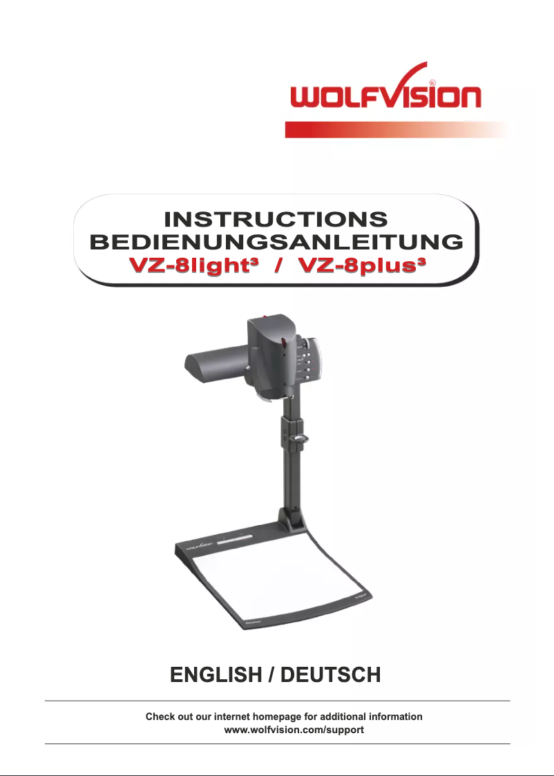 Image de la première page du manuel de l'appareil VZ-8light³