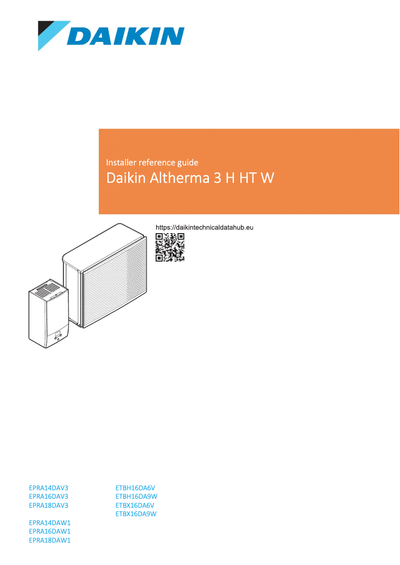 Page 1 de la notice Manuel utilisateur Daikin ETBX16DF6V