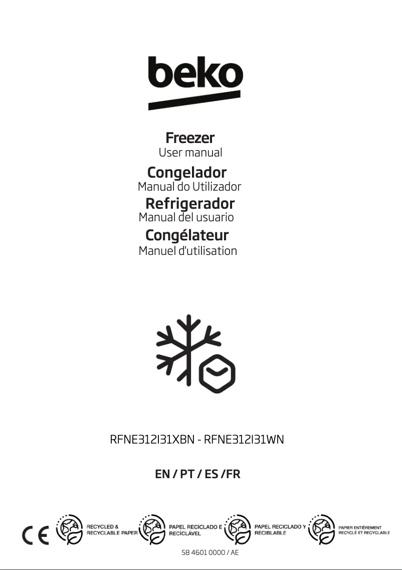 Image de la première page du manuel de l'appareil RFNE312I31WN