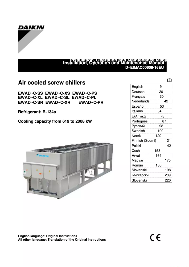 Page n°1 - Manuel utilisateur Daikin EWADC12C-XL