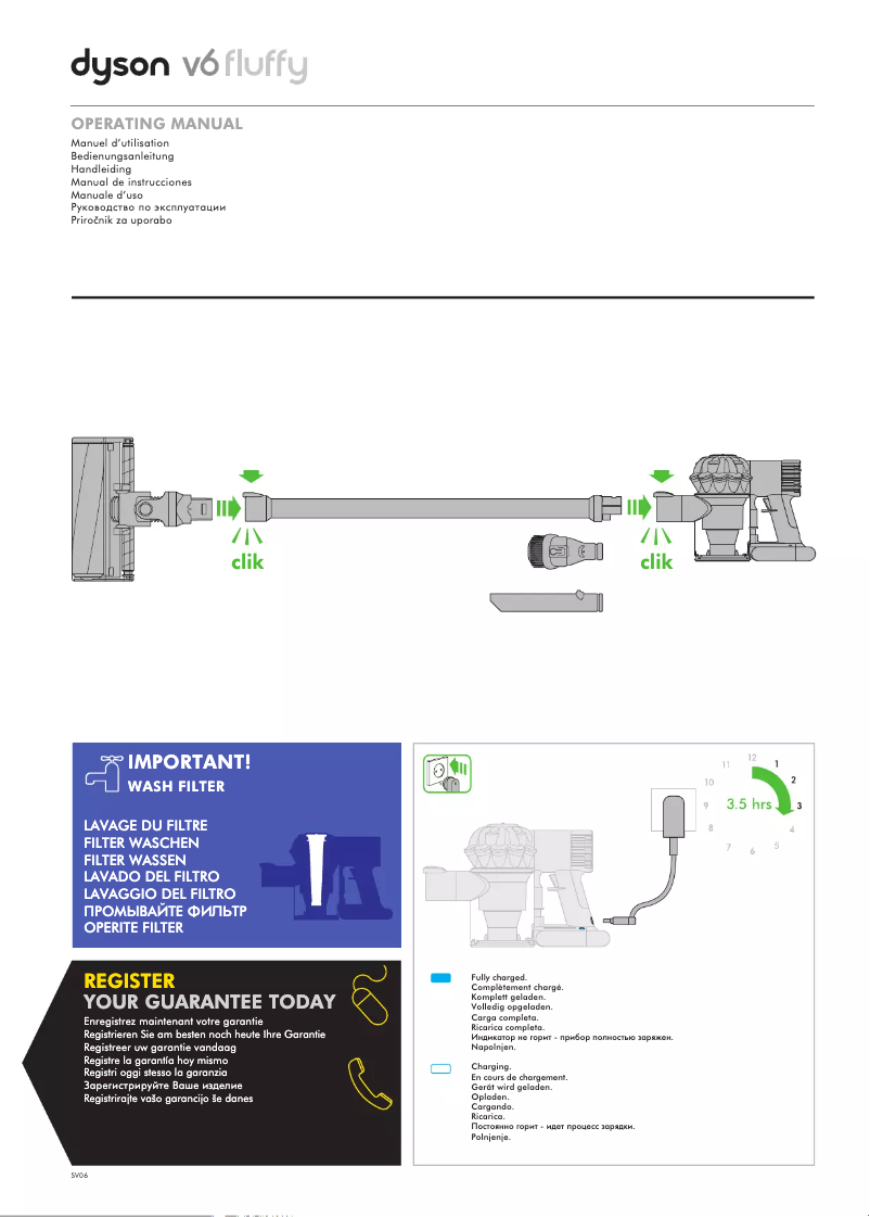 Page n°1 - Manuel utilisateur Dyson V6