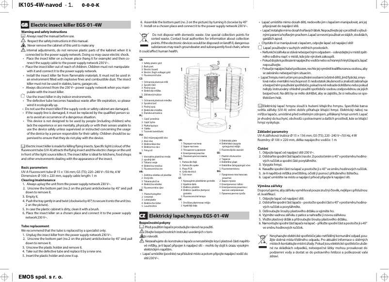 Page 1 de la notice Manuel utilisateur Emos EGS-01-4W