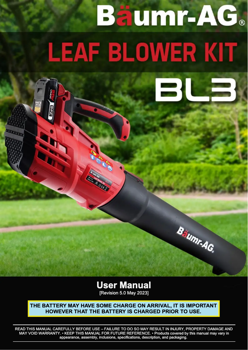 Page n°1 - Manuel utilisateur Baumr-AG BL3