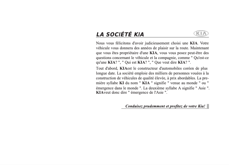 Page n°1 - Manuel utilisateur Kia Magentis (2010)