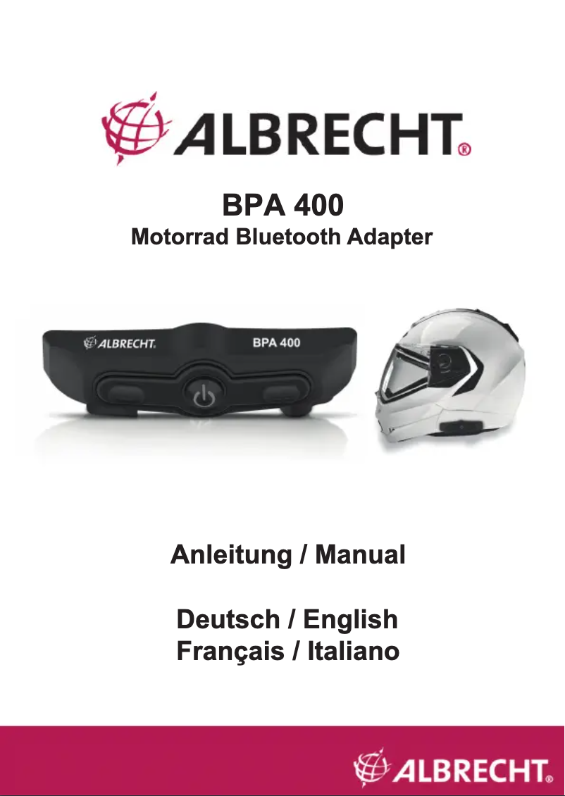 Page n°1 - Manuel utilisateur Albrecht BPA 400