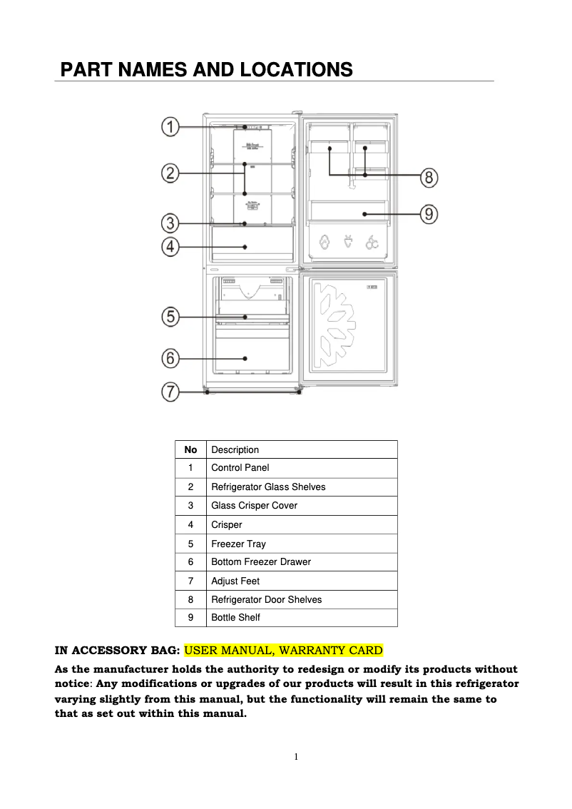 Page 1 de la notice Manuel utilisateur CHiQ CBM282NBS