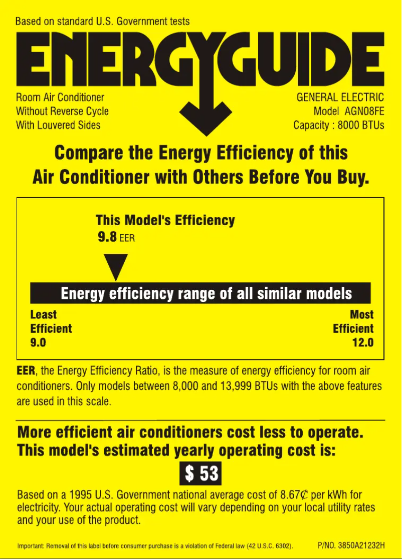 First page image of the manual for AGN08FE