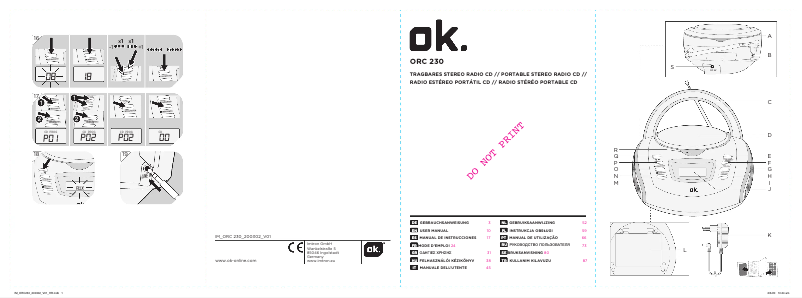 Page n°1 - Manuel utilisateur OK ORC 230
