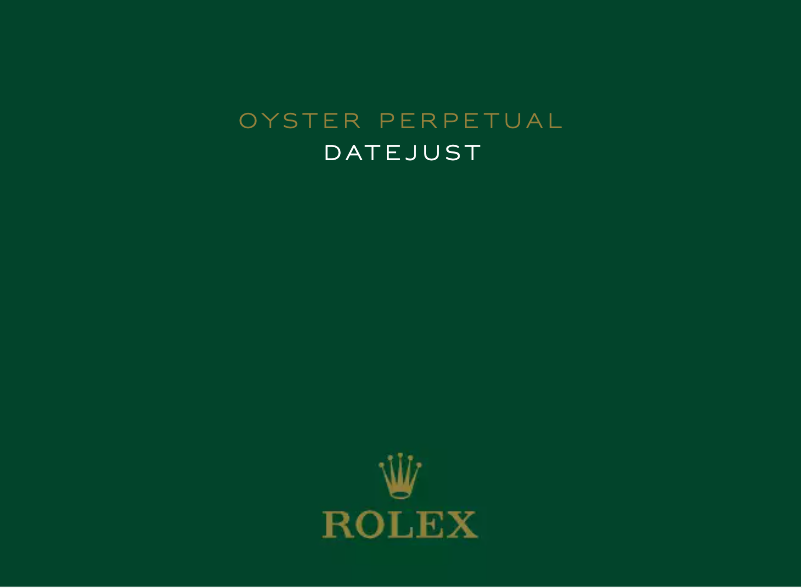 Page n°1 - Manuel utilisateur Rolex Datejust