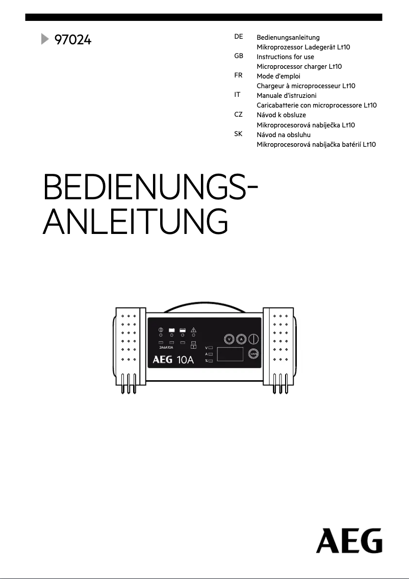Page n°1 - Manuel utilisateur AEG LT10