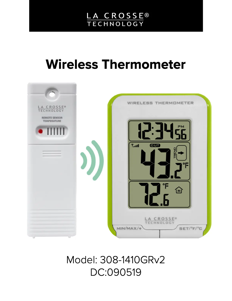 Page 1 de la notice Manuel utilisateur La Crosse Technology 308-1410GRV2