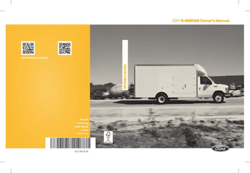Page 1 de la notice Manuel utilisateur Ford E-Series (2017)