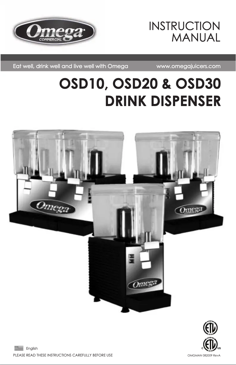 Page n°1 - Manuel utilisateur Omega OSD20