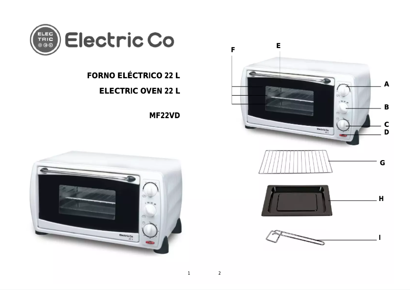 Page 1 de la notice Manuel utilisateur Electric Co MF22V