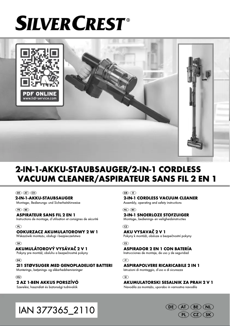 Page 1 de la notice Manuel utilisateur SilverCrest SHAZB 29.6 A1