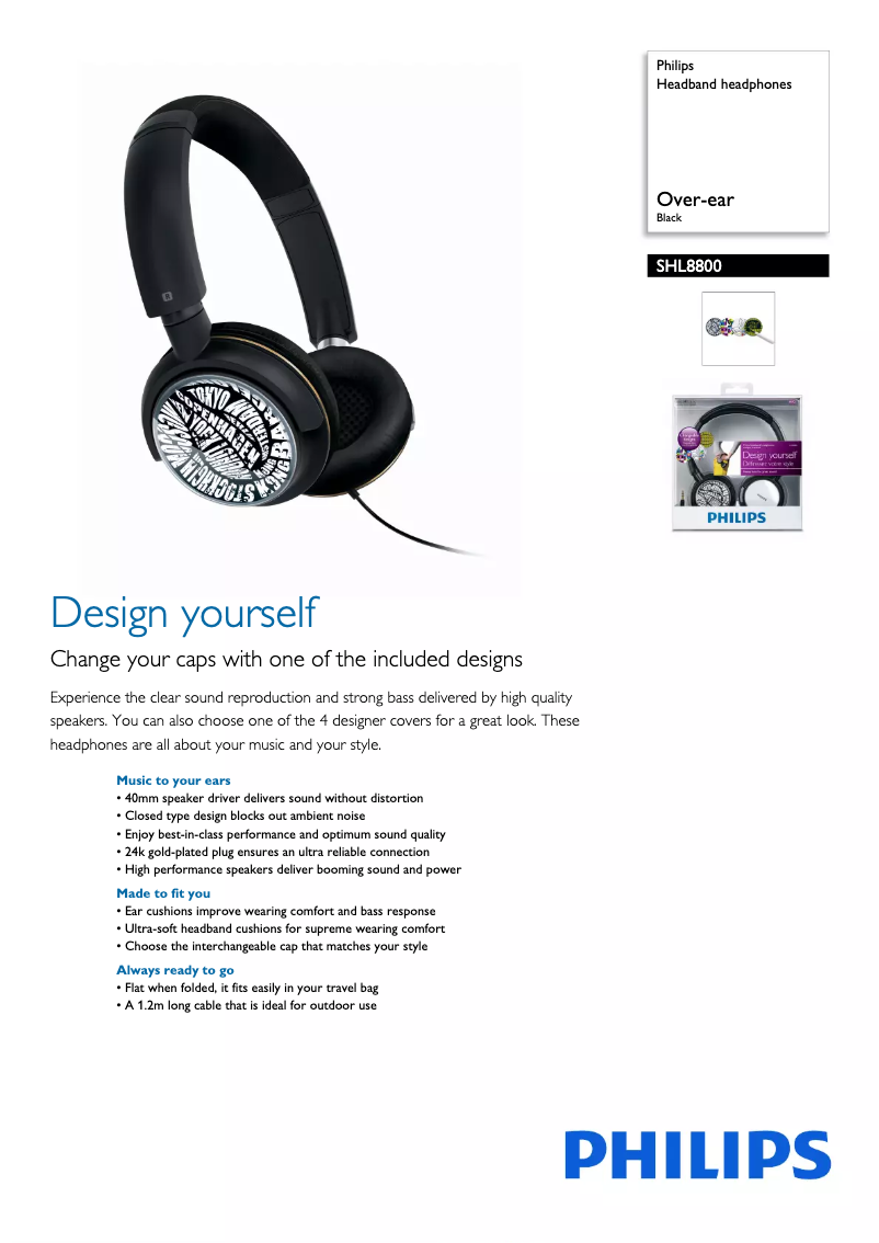Page 1 de la notice Manuel utilisateur Philips SHL8800