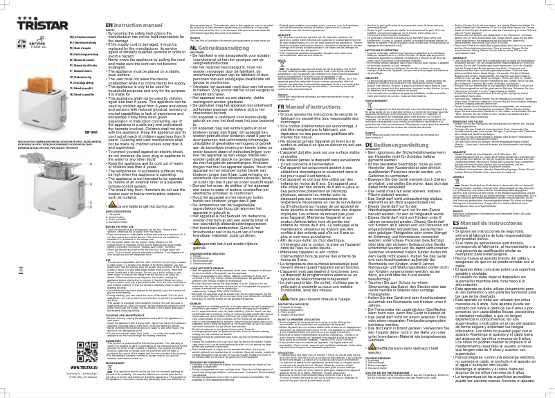 Page 1 de la notice Manuel utilisateur TriStar BR-1041