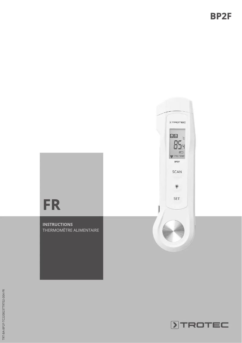 Image de la première page du manuel de l'appareil BP2F