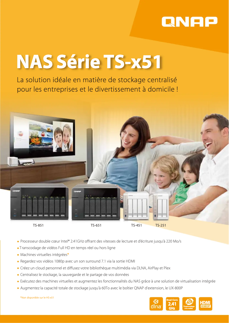 Page 1 de la notice Fiche technique QNAP TS-651