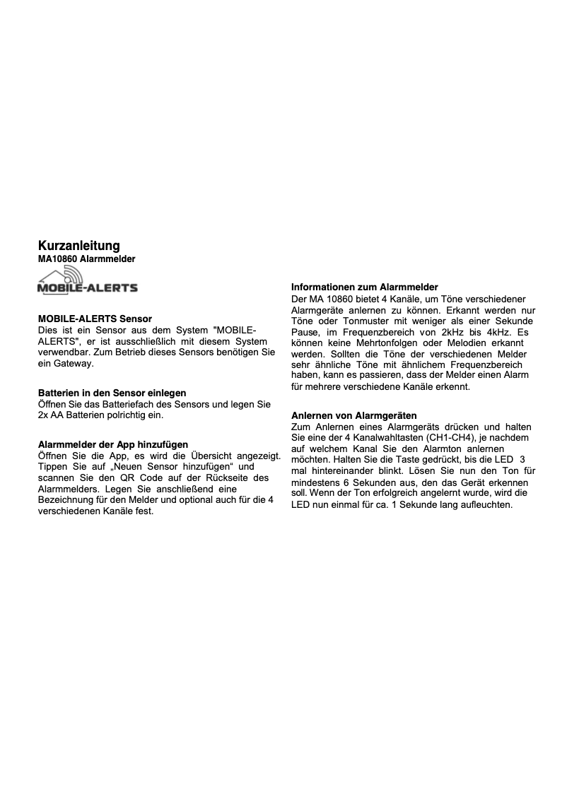 Image de la première page du manuel de l'appareil MA 10860