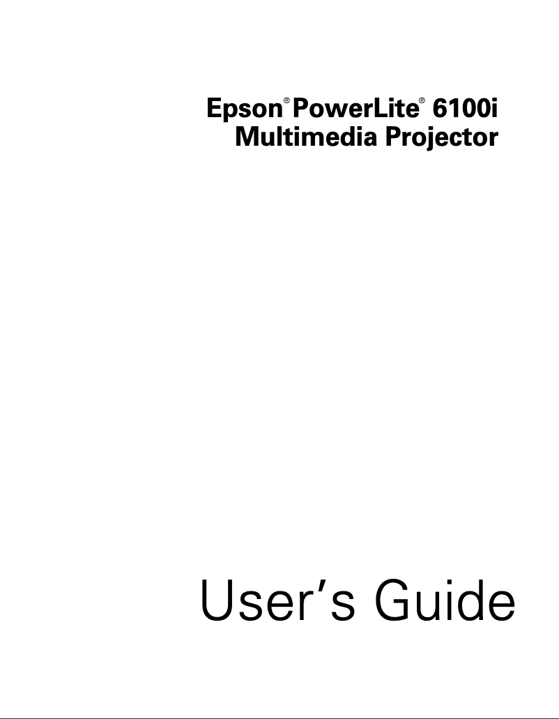 Page 1 de la notice Manuel utilisateur Epson PowerLite 6100i