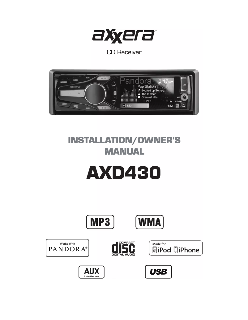 Page 1 de la notice Manuel utilisateur Axxera AXD430