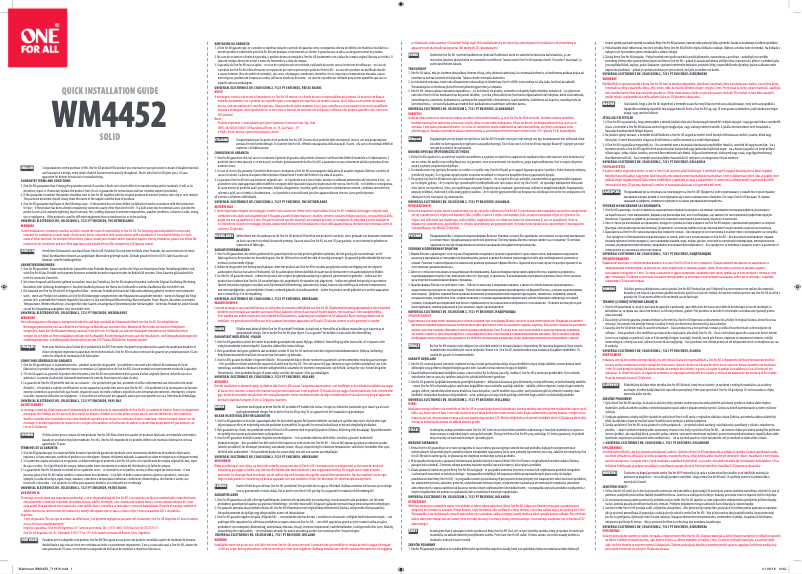 Page 1 de la notice Manuel utilisateur One for all WM 4452