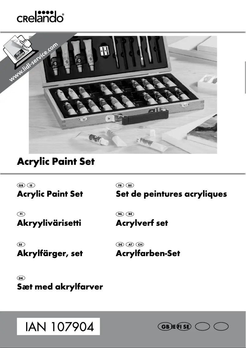 Page 1 de la notice Manuel utilisateur Crelando IAN 107904
