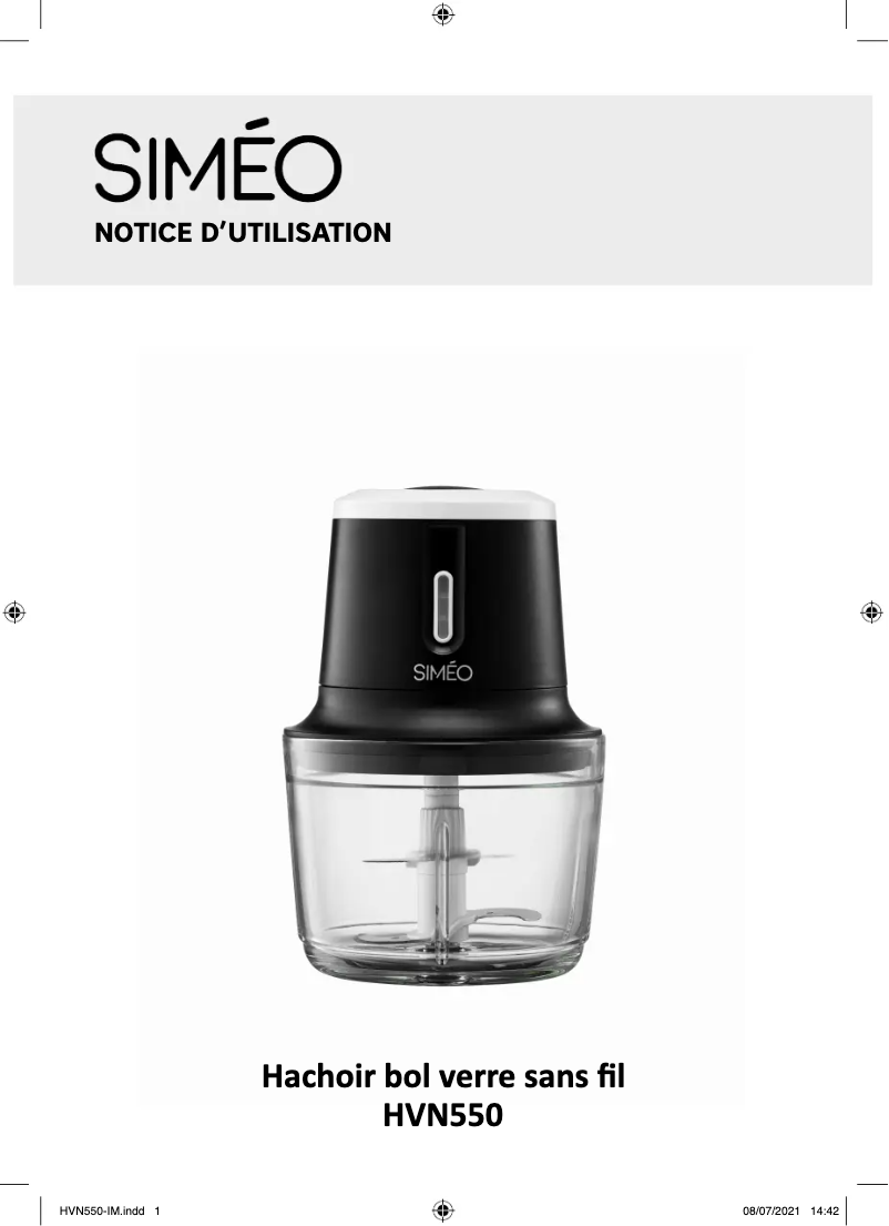 Page 1 de la notice Manuel utilisateur Siméo HVN550