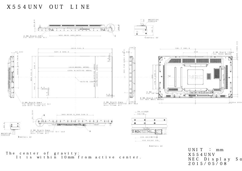 Image de la première page du manuel de l'appareil MultiSync X554UNV