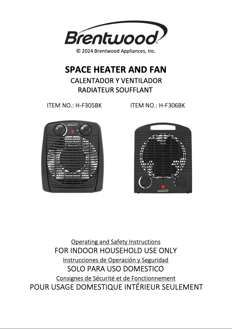 Page n°1 - Manuel utilisateur Brentwood H-F305