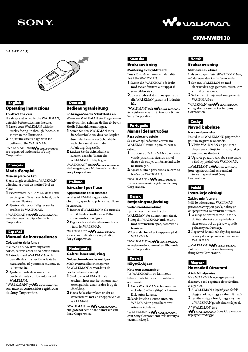 Página 1 del manual Manual de usuario Sony CKM-NWB130