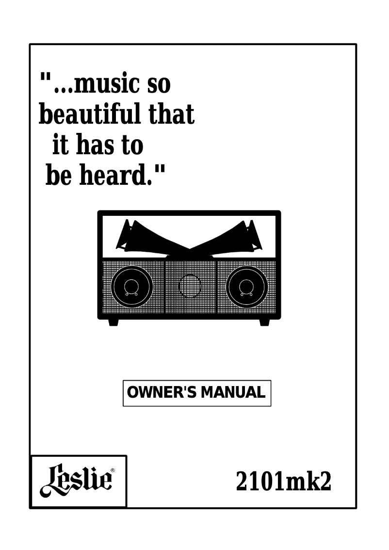 Image de la première page du manuel de l'appareil Leslie 2101mk2