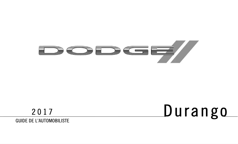 First page image of the manual for Durango (2017)