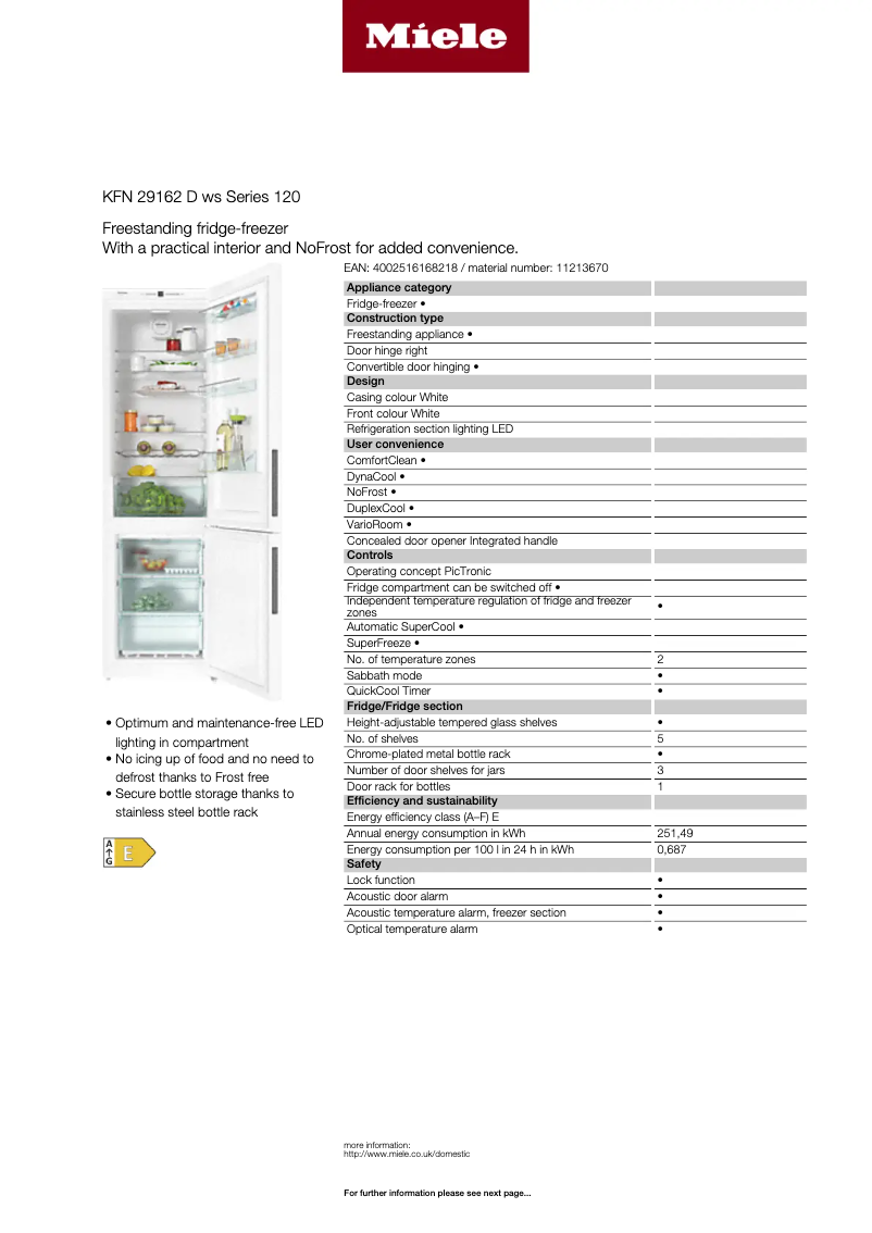 Image de la première page du manuel de l'appareil KFN 29162 D ws Series 120