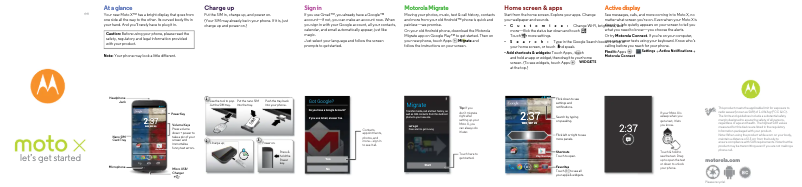 Image de la première page du manuel de l'appareil Moto X