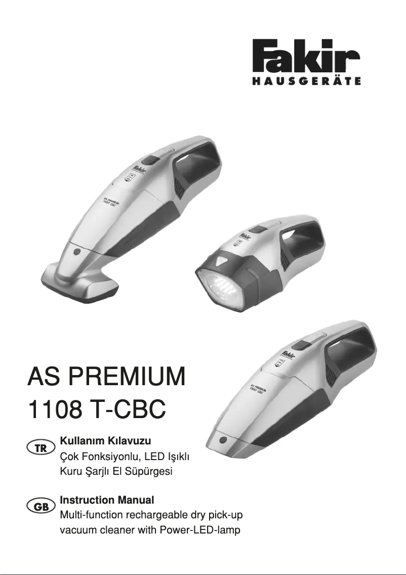 Page 1 de la notice Manuel utilisateur Fakir AS Premium 1108 T-CBC