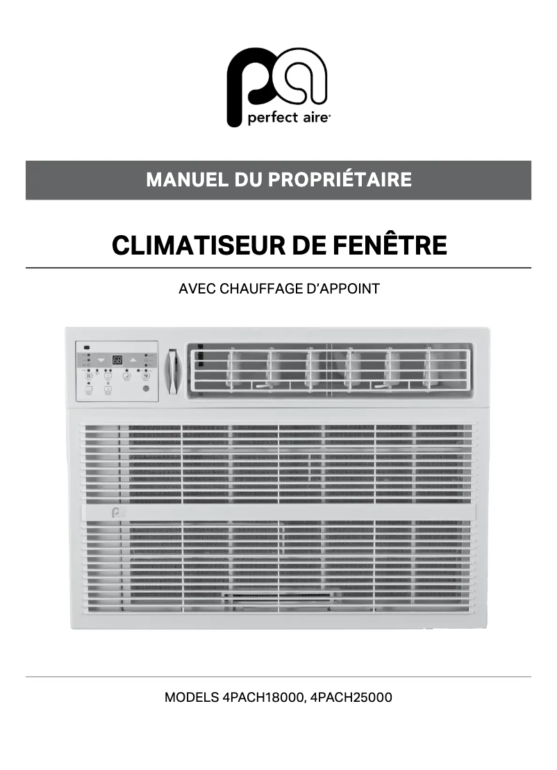 Page 1 de la notice Manuel utilisateur Perfect Aire 4PACH18000