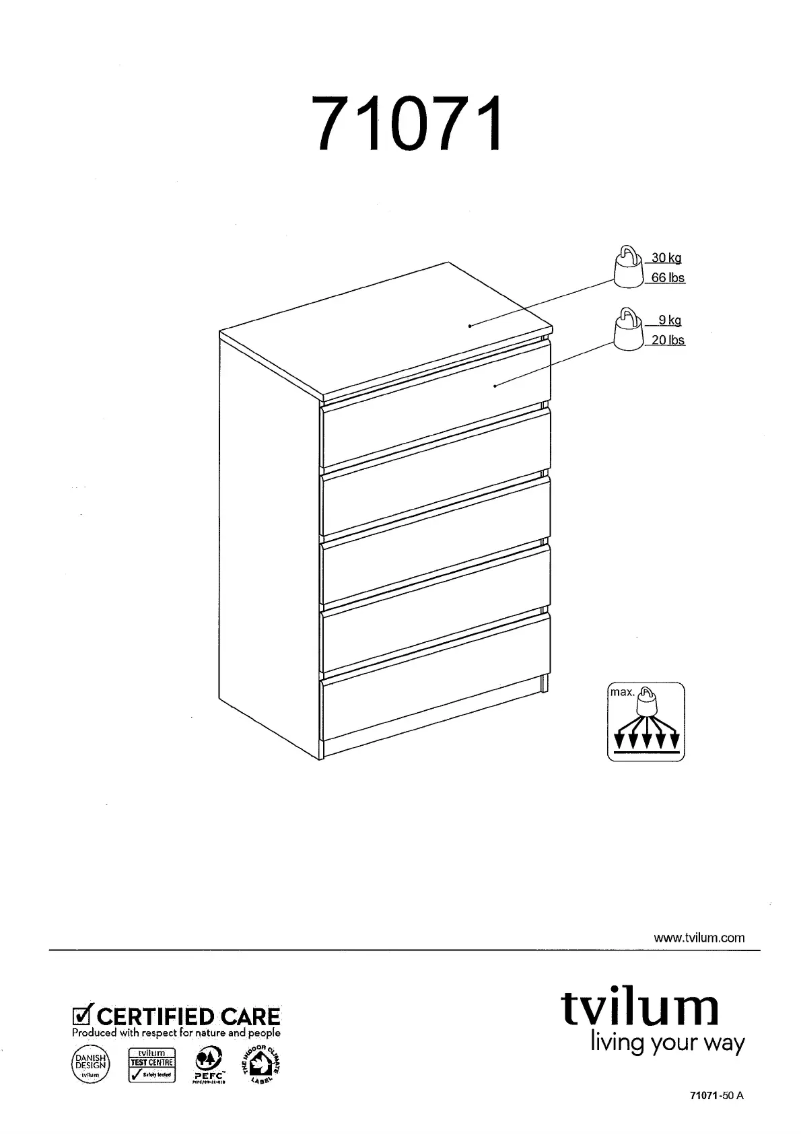 Page 1 de la notice Manuel utilisateur JYSK Brondby (76.8x50x111)