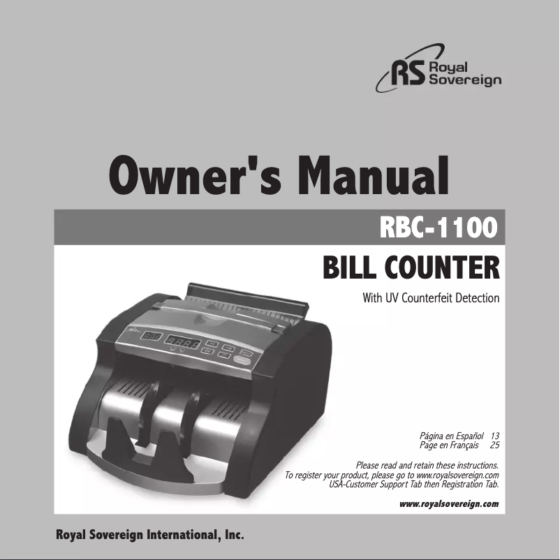 Image de la première page du manuel de l'appareil RBC-1100