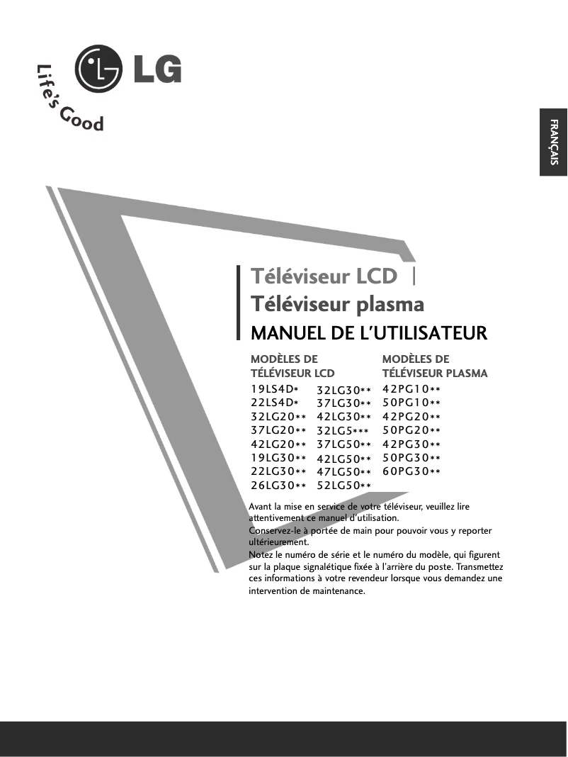 Page n°1 - Manuel utilisateur LG 32LG5700
