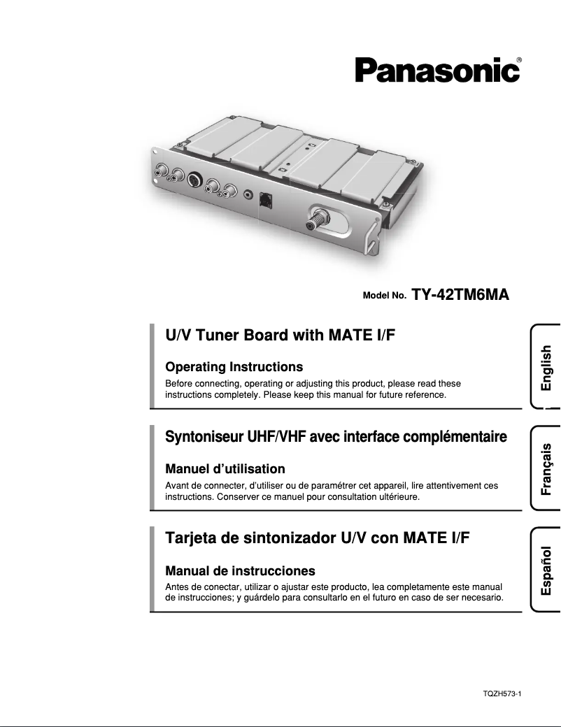 Image de la première page du manuel de l'appareil TY-42TM6MA