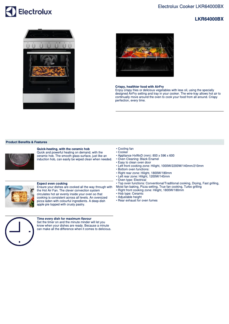 Page 1 de la notice Manuel utilisateur Electrolux LKR64000BX