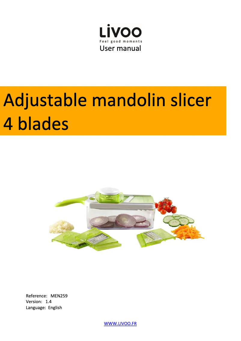 Page n°1 - Manuel utilisateur Livoo MEN259