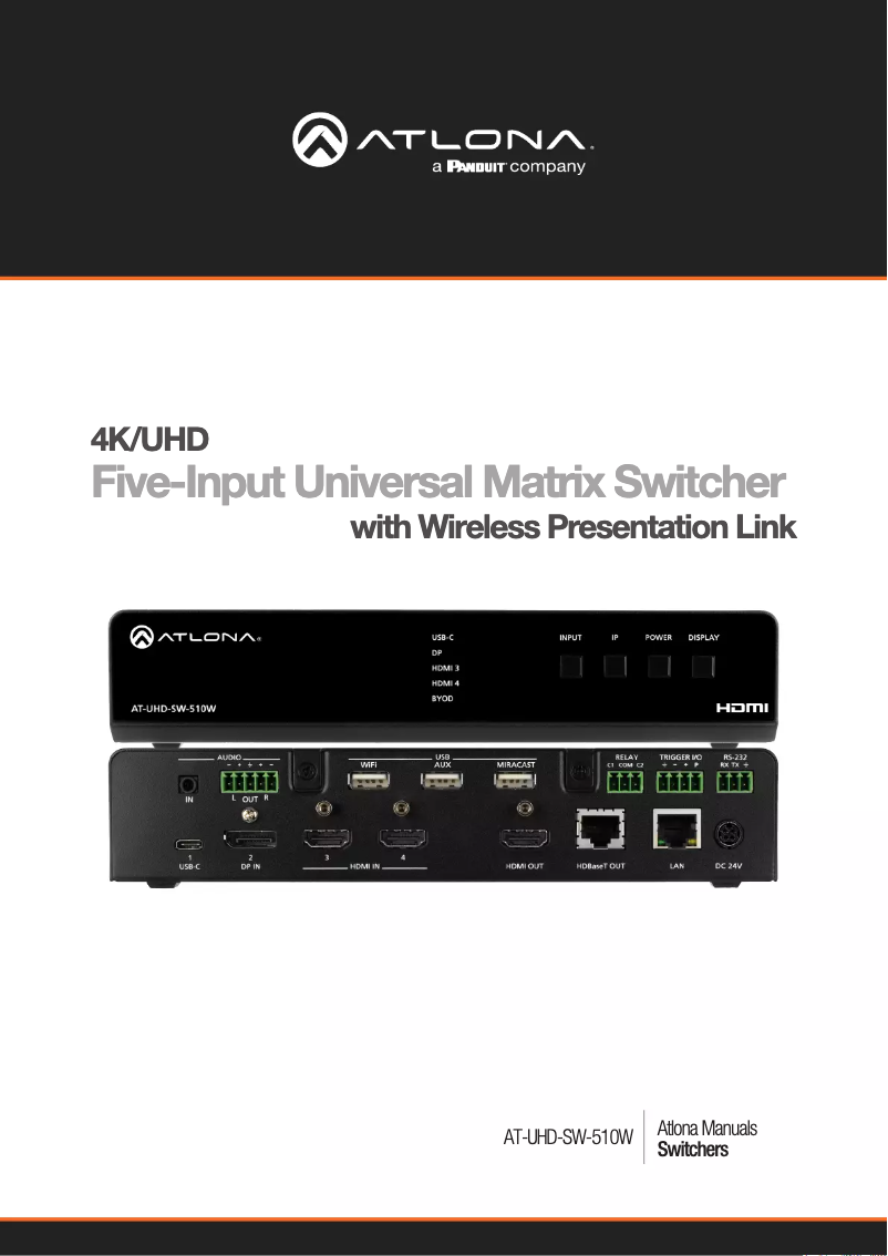 Página 1 del manual Manual de usuario Atlona AT-UHD-SW-510W