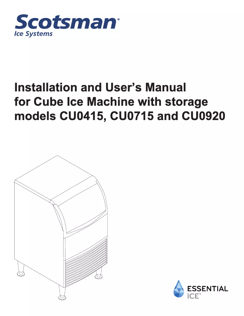 Page 1 of the manual Installation Guide Scotsman CU0920MA-1