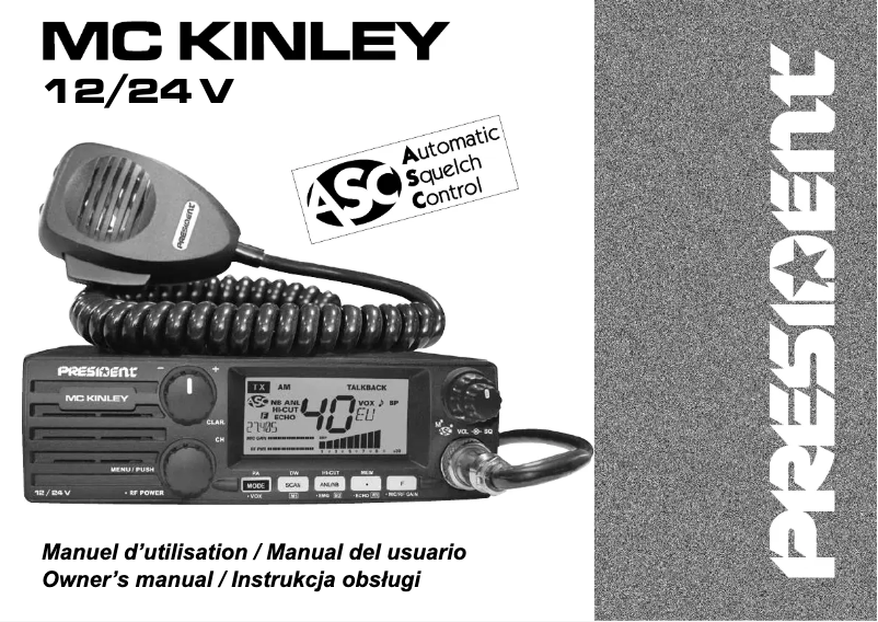 Page n°1 - Manuel utilisateur President Mc Kinley