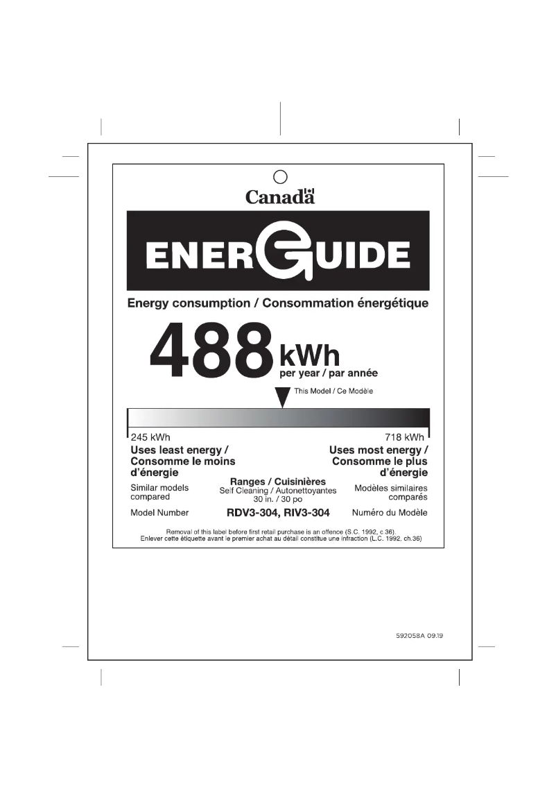 Page n°1 - Label énergétique Fisher & Paykel RDV3-304-N