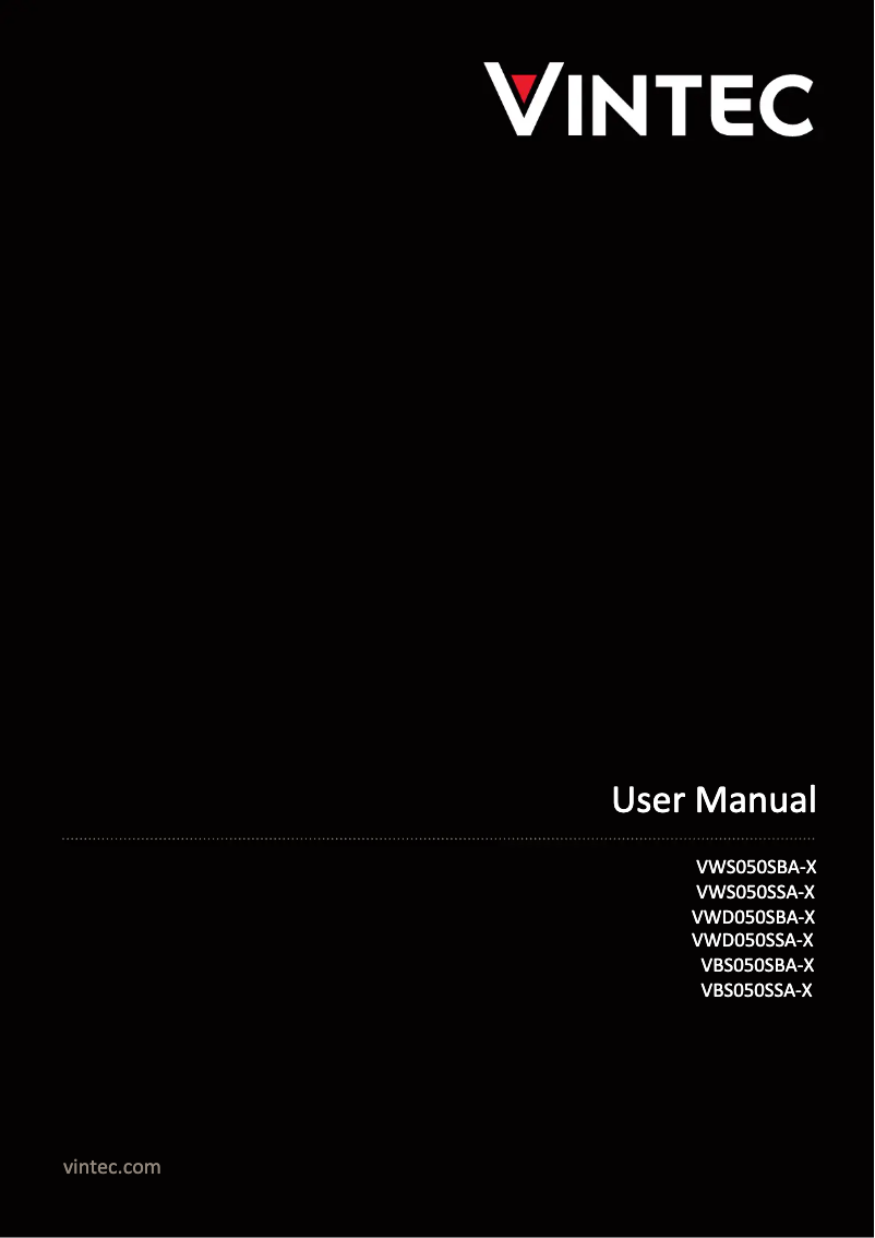 Image de la première page du manuel de l'appareil VWD050SBB