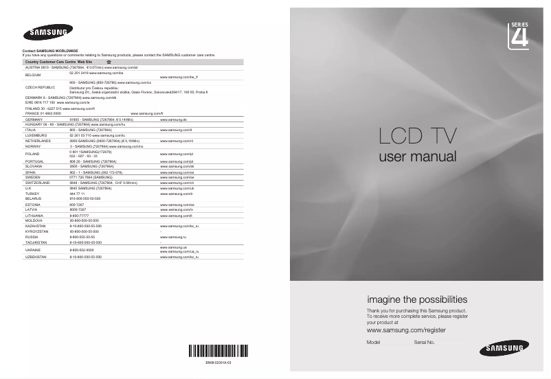 Image de la première page du manuel de l'appareil LE22B450C8W